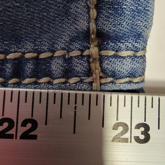 Lane Bryant Genius Fit Capri blue distressed Jean Pants Size 26 - Picture 5 of 13